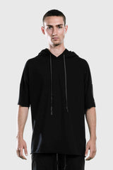 Short Sleeve Hoodie Black