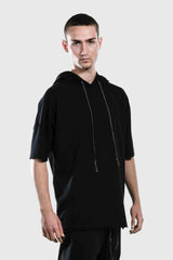 Short Sleeve Hoodie Black