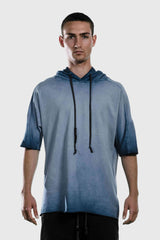 Short Sleeve Hoodie Sea Blue Wash