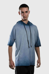 Short Sleeve Hoodie Sea Blue Wash
