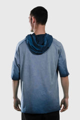Short Sleeve Hoodie Sea Blue Wash