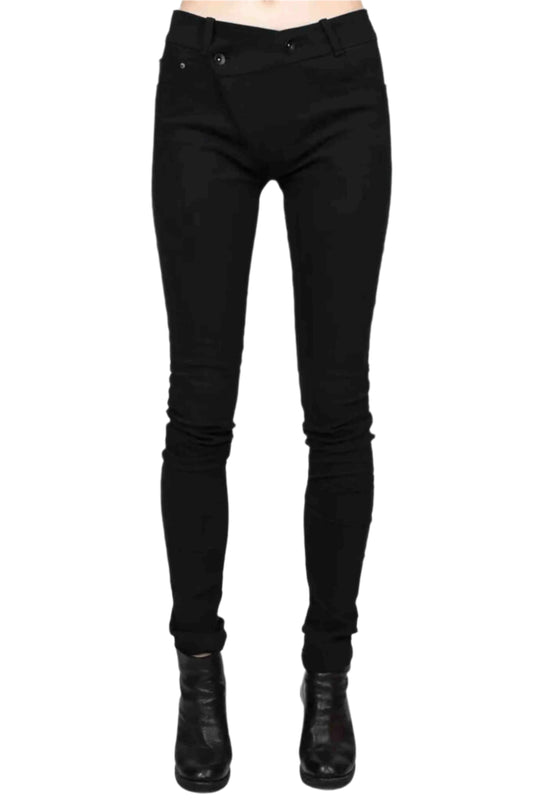 Asymmetrical Front Denim Pants