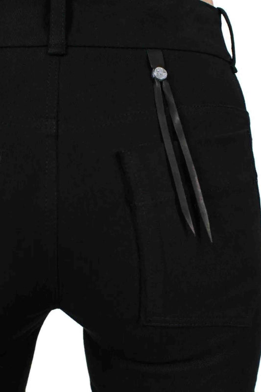 Asymmetrical Front Denim Pants