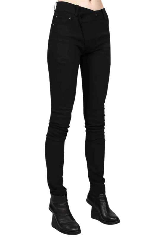 Asymmetrical Front Denim Pants
