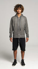 Hoodie Zip Grey Wash