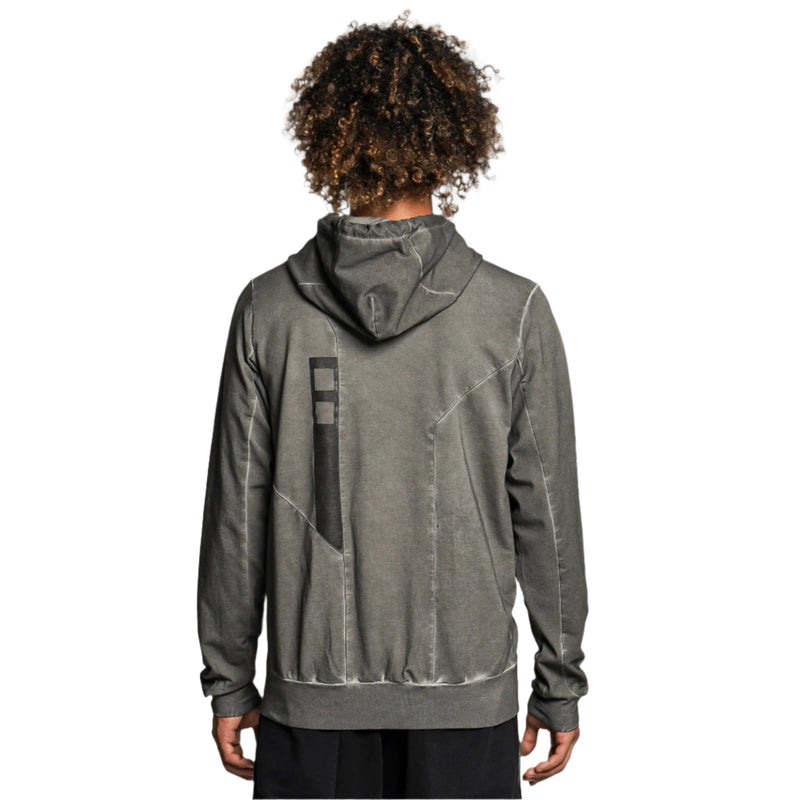 Hoodie Zip Grey Wash
