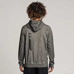 Hoodie Zip Grey Wash