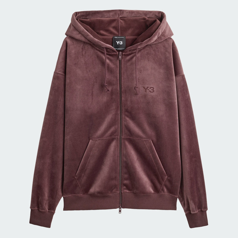 Y-3 Velvet Zip Hood Burgundy KT9786