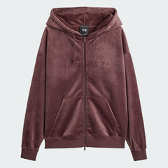 Y-3 Velvet Zip Hood Burgundy KT9786
