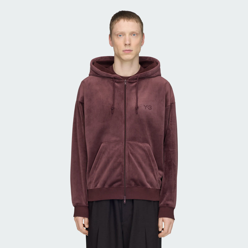 Y-3 Velvet Zip Hood Burgundy KT9786