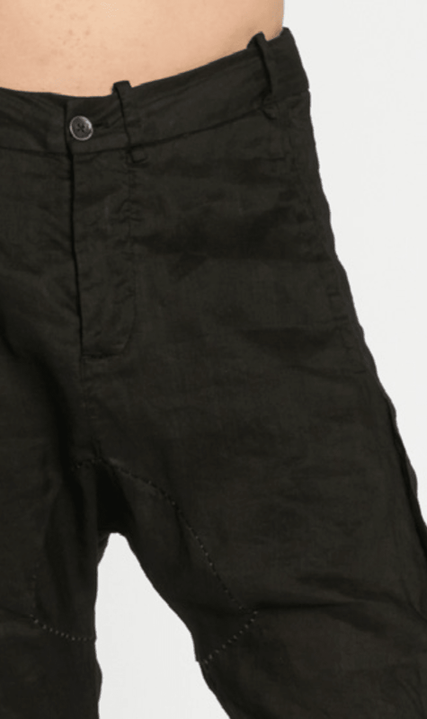 MASNADA Woven Ramie Trousers Black M3674