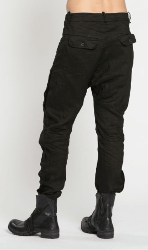 MASNADA Woven Ramie Trousers Black M3674