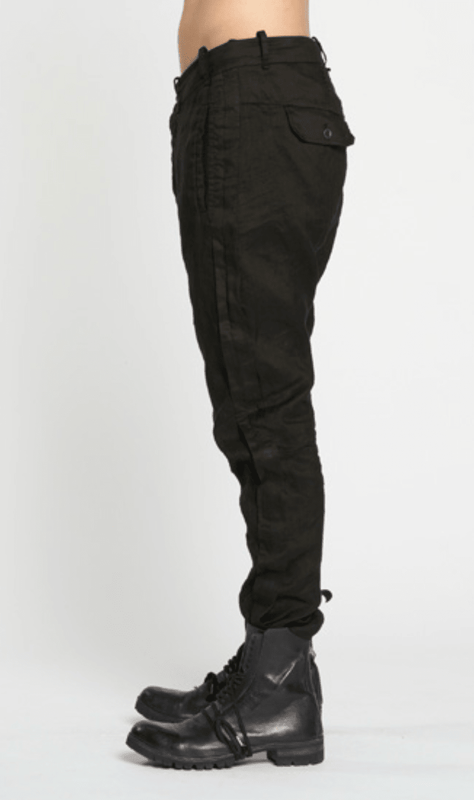 MASNADA Woven Ramie Trousers Black M3674