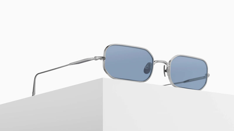 Matsuda M3163 Brushed Silver / Cobalt
