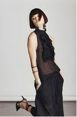 Sleeveless Ruffle Shirt