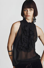 Sleeveless Ruffle Shirt