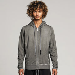 Hoodie Zip Grey Wash