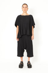 Pleats Black Blouse SA2188