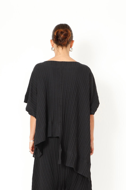 Pleats Black Blouse SA2188