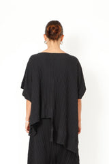 Pleats Black Blouse SA2188