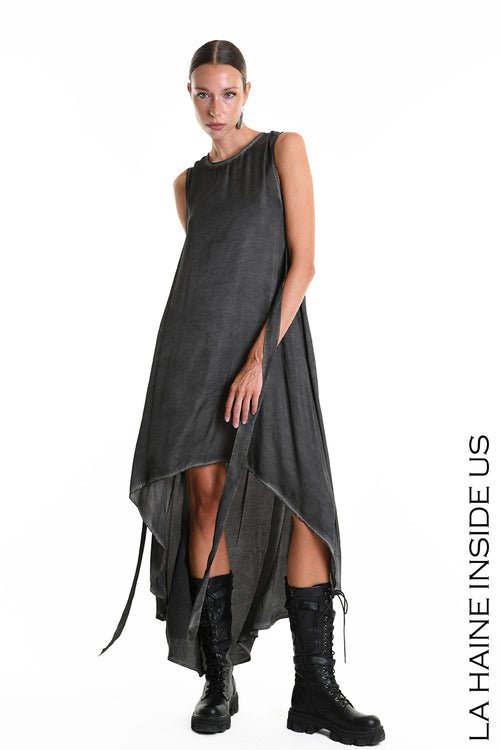 Asymmetric Silk Viscose Dress W5276