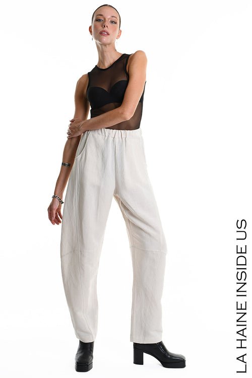 Linen Viscose Trouser Sand W5318