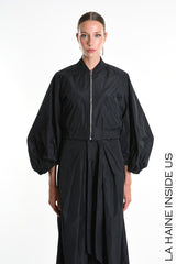 Crop Oversized Bomber W5303